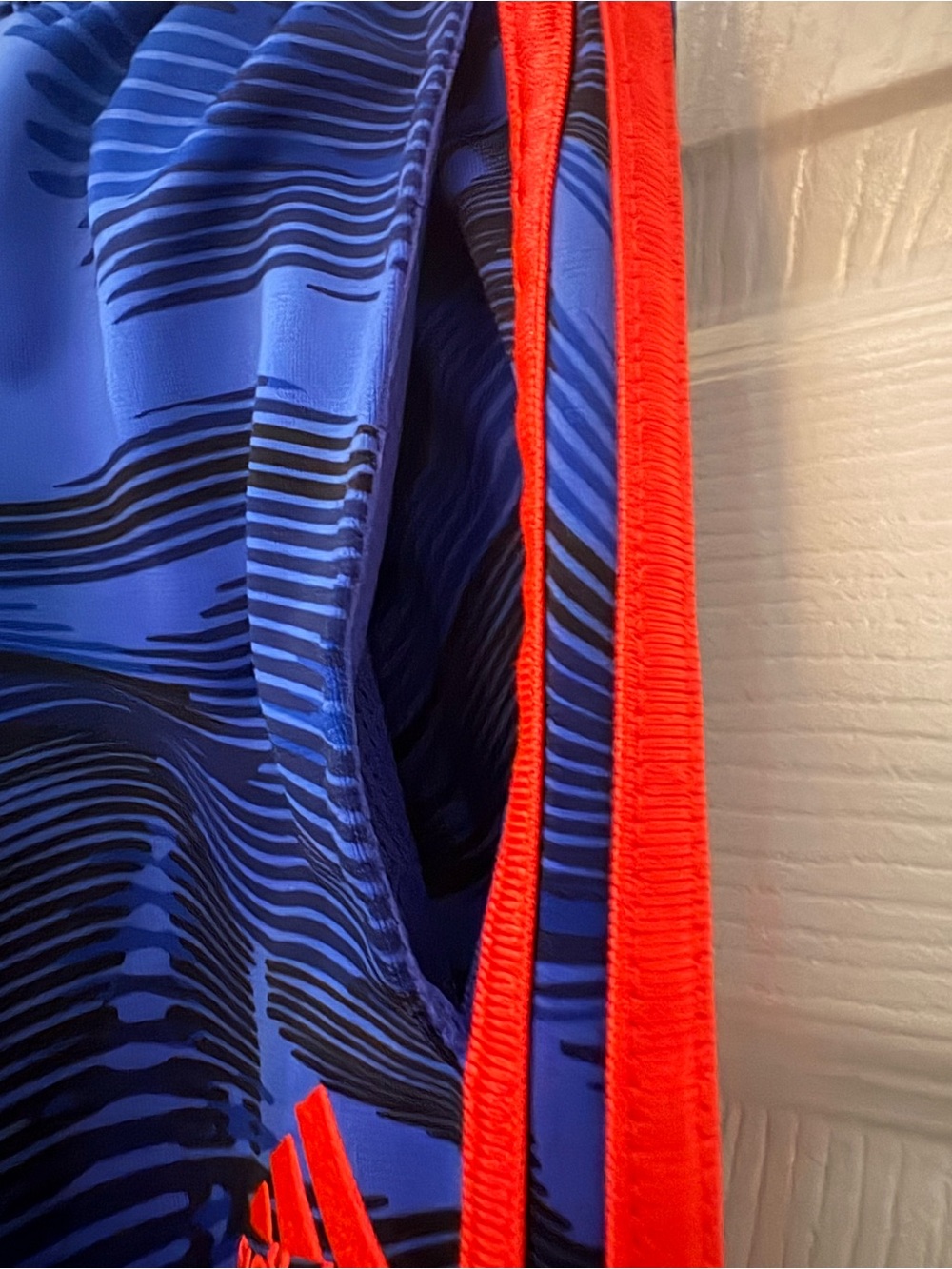 adidas Blue Swim Trunks with Red Trim